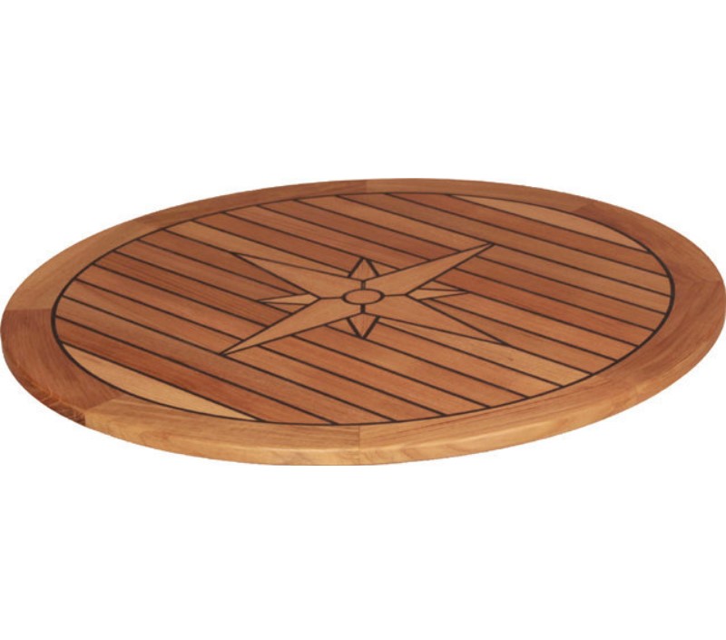 Teaková stolová doska kruhová s motívom námornej hviezdy - Ø 65 cm